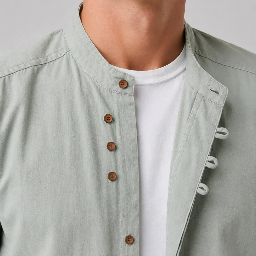 Kyoto - Men's Ultra Comfortable Band Collar Shirt