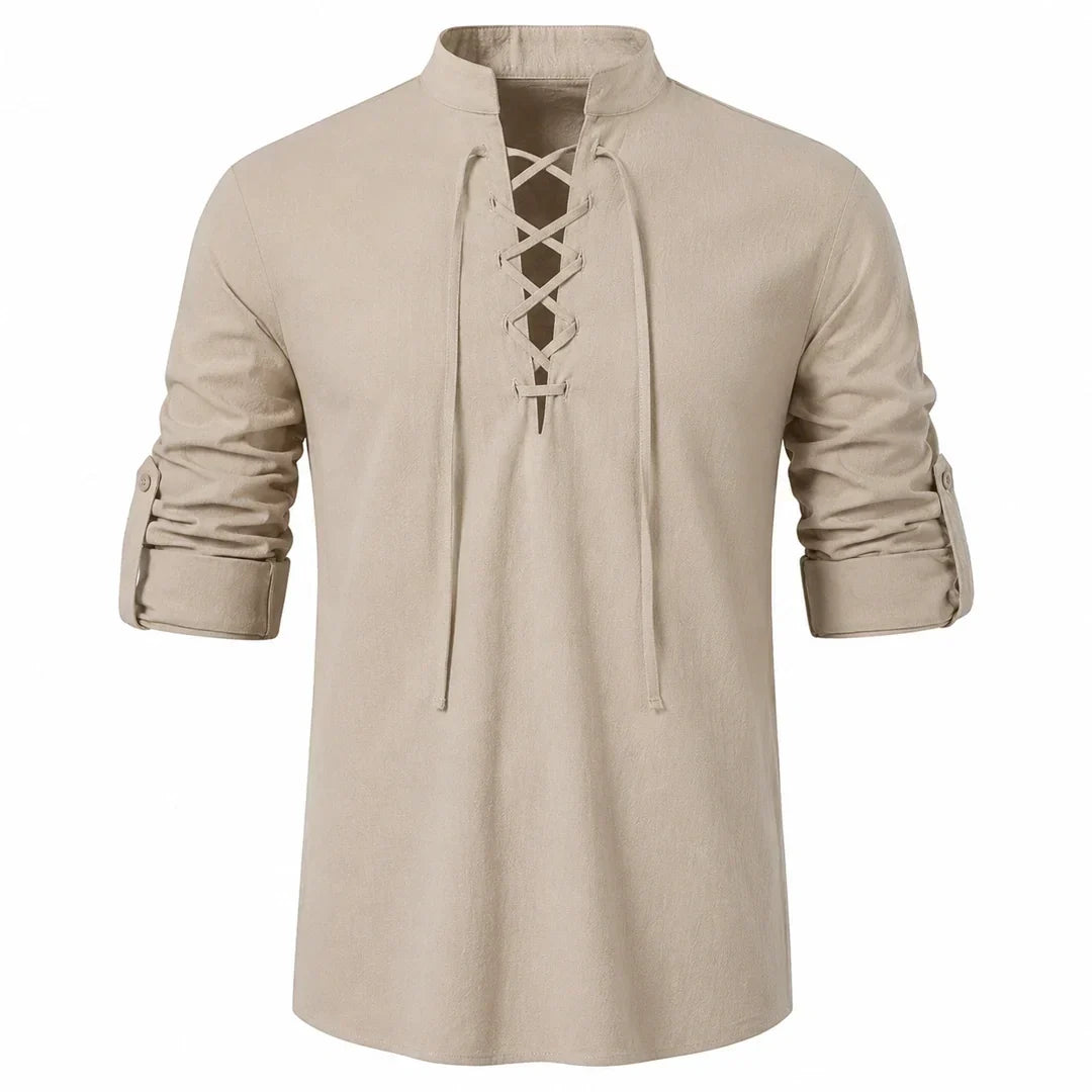 Caspian Men’s Relaxed-Fit Lace-Up Shirt