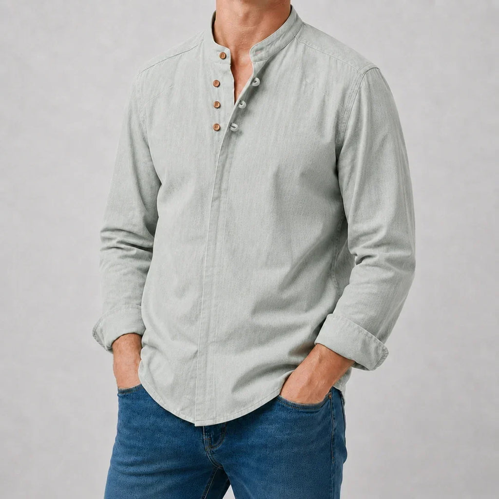 Kyoto - Men's Ultra Comfortable Band Collar Shirt