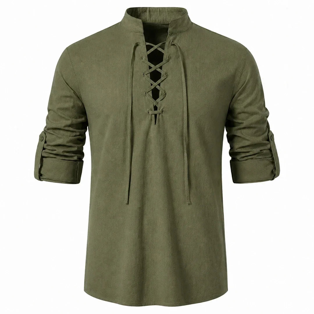 Caspian Men’s Relaxed-Fit Lace-Up Shirt