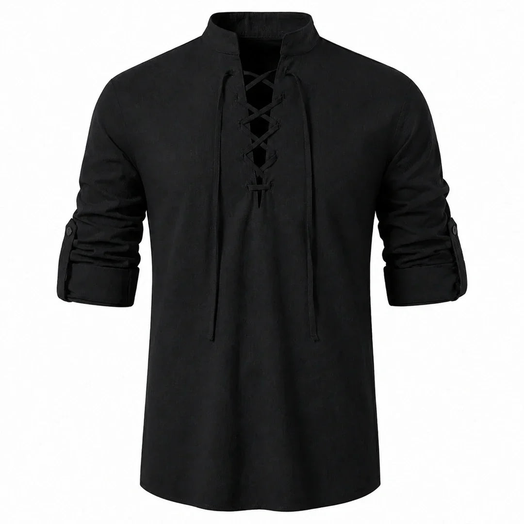 Caspian Men’s Relaxed-Fit Lace-Up Shirt