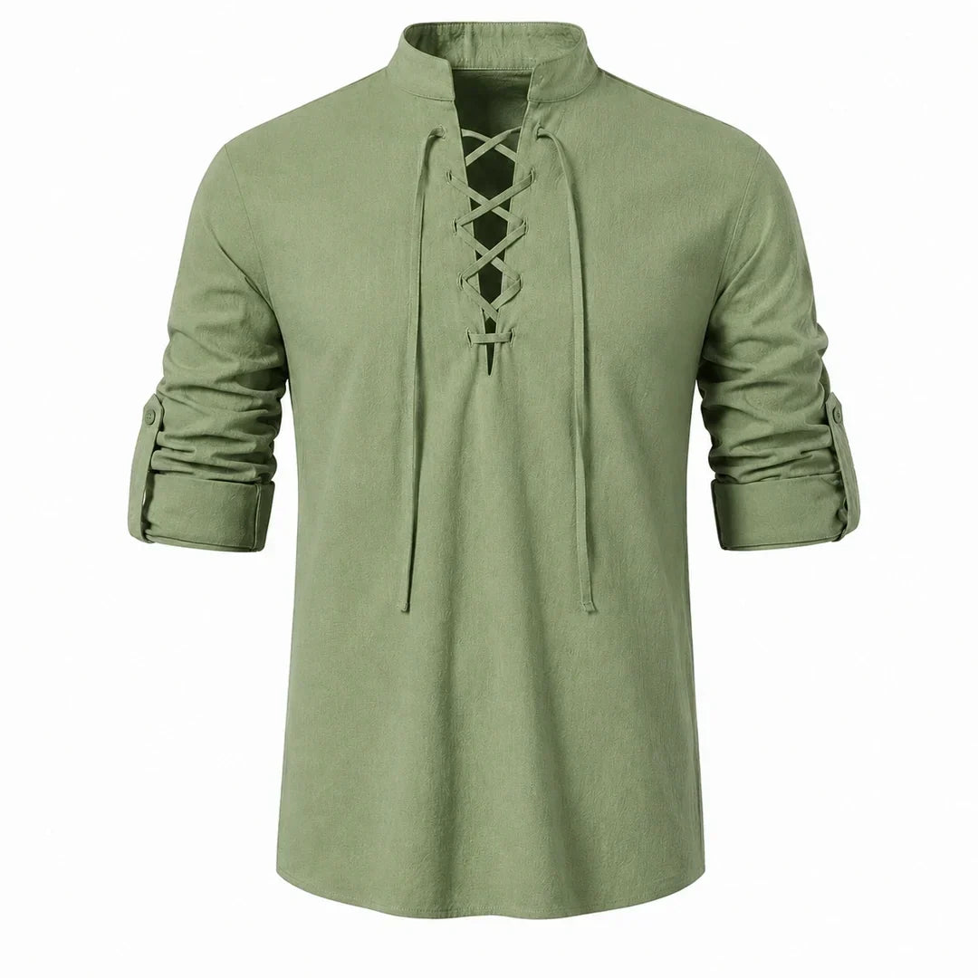 Caspian Men’s Relaxed-Fit Lace-Up Shirt